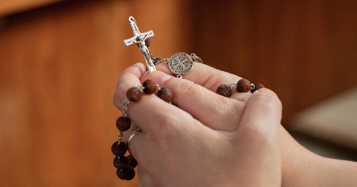 Holding a Rosary